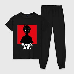 Пижама хлопковая женская Mob psycho 100 Z, цвет: черный
