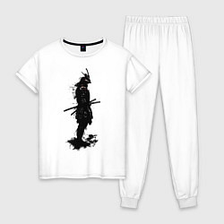 Пижама хлопковая женская Теневой самурай, цвет: белый