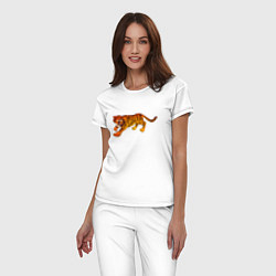 Пижама хлопковая женская Тигр, цвет: белый — фото 2