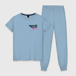 Пижама хлопковая женская Dream Team logo, цвет: мягкое небо