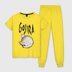 Пижама хлопковая женская Gojira, цвет: желтый