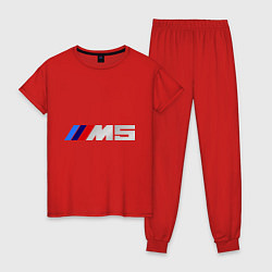 Пижама хлопковая женская BMW M5, цвет: красный