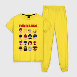 Пижама хлопковая женская ROBLOX, цвет: желтый