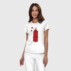 Пижама хлопковая женская Кетчуп, цвет: белый — фото 2