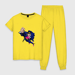 Пижама хлопковая женская Джотаро Куджо, цвет: желтый