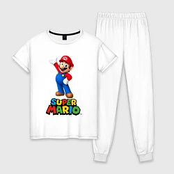 Пижама хлопковая женская Super Mario, цвет: белый