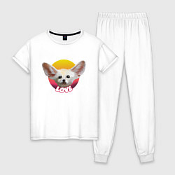 Пижама хлопковая женская LOVE FOX, цвет: белый