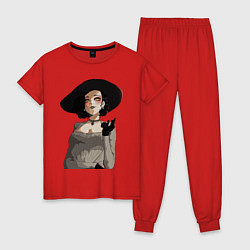 Пижама хлопковая женская Resident Evil Village Вампирша, цвет: красный