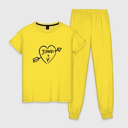 Пижама хлопковая женская Johnny V, цвет: желтый