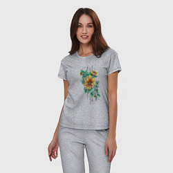 Пижама хлопковая женская Sunflower, цвет: меланж — фото 2