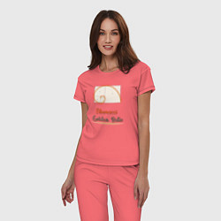 Пижама хлопковая женская Fibonacci Золотое сечение, цвет: коралловый — фото 2