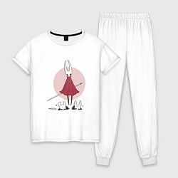 Пижама хлопковая женская Хорнет и рыцари, цвет: белый