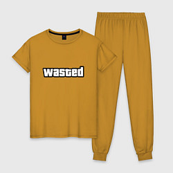 Пижама хлопковая женская WASTED, цвет: горчичный