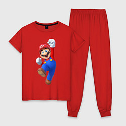 Пижама хлопковая женская Марио, цвет: красный