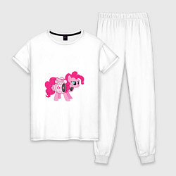 Пижама хлопковая женская Pinkie Pie, цвет: белый