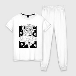 Пижама хлопковая женская Сакура ловец карт, цвет: белый