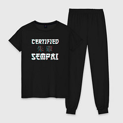 Пижама хлопковая женская Certified sempai, цвет: черный