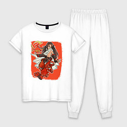Пижама хлопковая женская Hao, цвет: белый