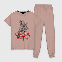 Пижама хлопковая женская Cannibal Corpse Труп Каннибала Z, цвет: пыльно-розовый