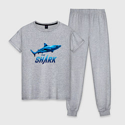 Пижама хлопковая женская Акула The Shark, цвет: меланж