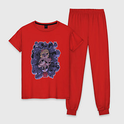 Пижама хлопковая женская Isaacs family, цвет: красный