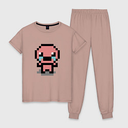 Пижама хлопковая женская Pixel isaac, цвет: пыльно-розовый