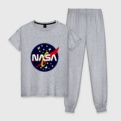 Пижама хлопковая женская Space NASA, цвет: меланж