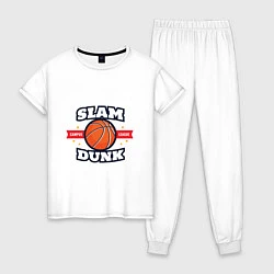 Пижама хлопковая женская Slam Dunk, цвет: белый