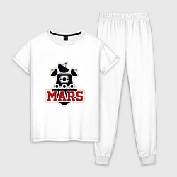 Пижама хлопковая женская Mars, цвет: белый