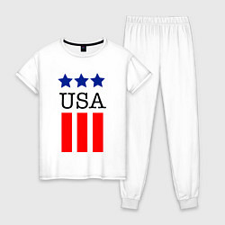 Пижама хлопковая женская США, цвет: белый