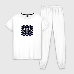 Пижама хлопковая женская Toyota - Honeycomb, цвет: белый