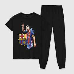 Пижама хлопковая женская Lionel Messi Barcelona Argentina!, цвет: черный