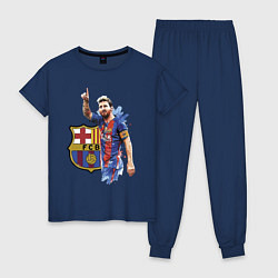 Пижама хлопковая женская Lionel Messi Barcelona Argentina!, цвет: тёмно-синий