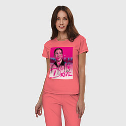 Пижама хлопковая женская Драйв фильм, цвет: коралловый — фото 2