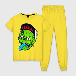 Пижама хлопковая женская Zombie casual, цвет: желтый