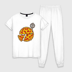 Пижама хлопковая женская D j Пицца, цвет: белый