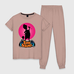 Пижама хлопковая женская Tune Squad, цвет: пыльно-розовый