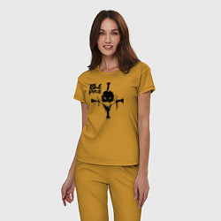 Пижама хлопковая женская Пираты Белоуса One Piece, цвет: горчичный — фото 2