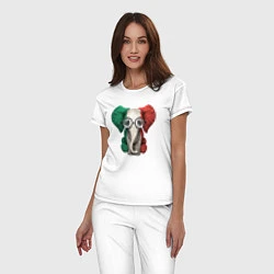 Пижама хлопковая женская Italy Elephant, цвет: белый — фото 2