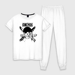 Пижама хлопковая женская Веселый Роджер Зоро One Piece, цвет: белый