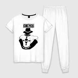 Пижама хлопковая женская Портгас Д Эйс Пираты Белоуса One Piece, цвет: белый
