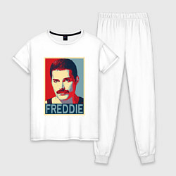 Пижама хлопковая женская Freddie, цвет: белый