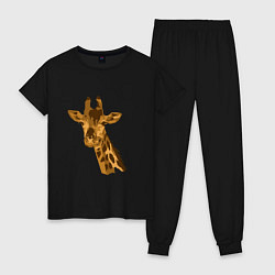 Пижама хлопковая женская Жираф Жора, цвет: черный