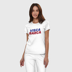 Пижама хлопковая женская Visca Barca, цвет: белый — фото 2