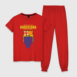 Пижама хлопковая женская Барселона Испания, цвет: красный