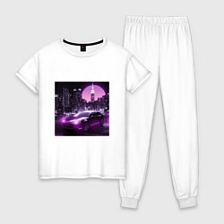 Пижама хлопковая женская Neon Citroen, цвет: белый