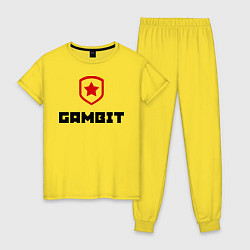 Пижама хлопковая женская Gambit, цвет: желтый