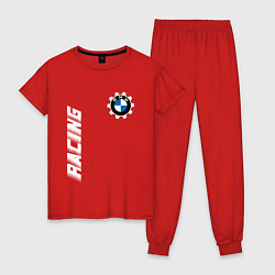 Пижама хлопковая женская БМВ - Pro Racing, цвет: красный