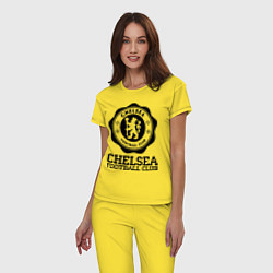 Пижама хлопковая женская Chelsea FC: Emblem, цвет: желтый — фото 2
