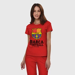 Пижама хлопковая женская Barcelona Football Club, цвет: красный — фото 2